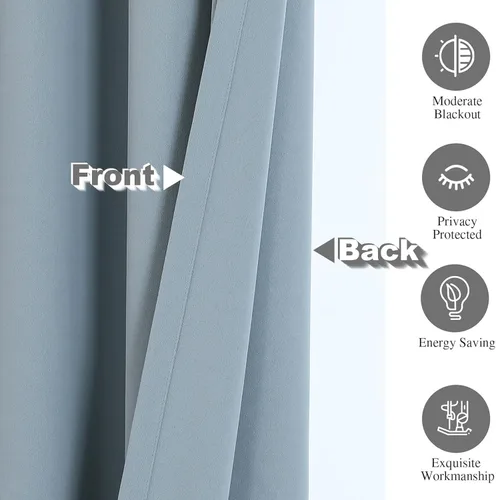 Miniatura 3 de Flyfun - Cortinas opacas con ojales para dormitorio y sala de estar, juego de 2 paneles, con aislamiento térmico, cortinas de oscurecimiento