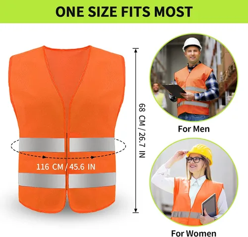 Miniatura 5 de Chaleco de seguridad, chaleco reflectante de alta visibilidad para hombres, trabajo, ciclismo, corredor, topógrafo, voluntario, carretera