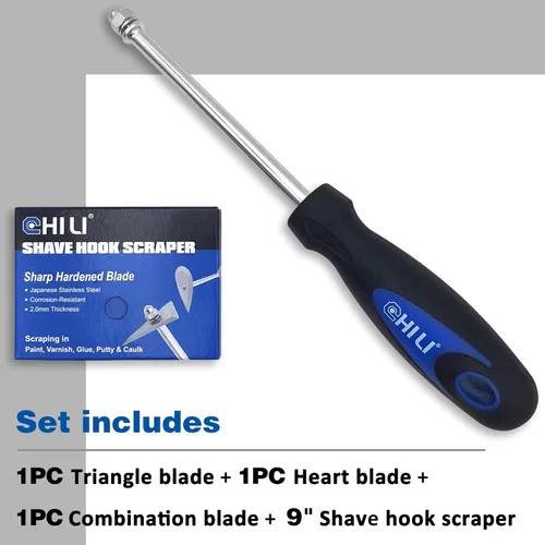 Miniatura 2 de CHILI TOOLS - Juego de ganchos de acero inoxidable de 9 pulgadas, raspadores de pintura, removedor de pintura, herramienta de pintores