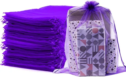 Miniatura 10 de Meowoo 12 bolsas grandes de organza, bolsas de malla grandes de 12 x 16 pulgadas con cordón, bolsas de regalo de malla con cordón para zapatos
