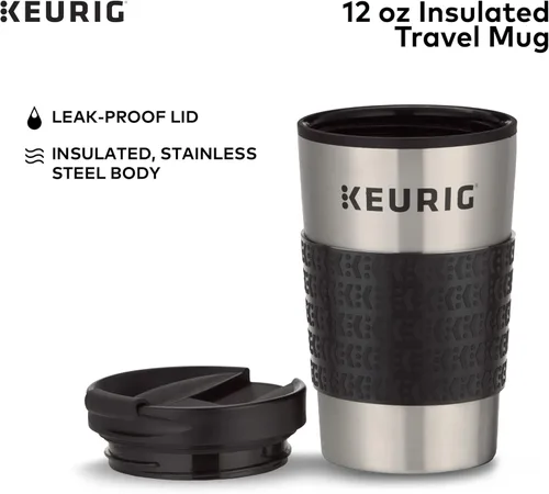Miniatura 7 de Keurig K-Elite - Cafetera de cápsulas K-Cup de una sola porción, plata cepillada y taza de viaje para cafetera de cápsulas K-Cup, 1 unidad