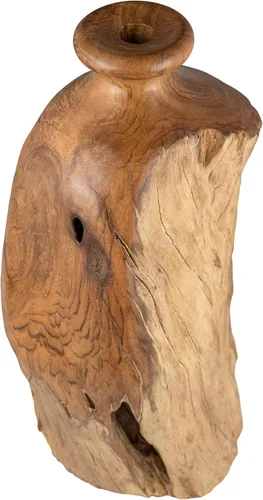 Miniatura 3 de Vitex Pubescens Vahl - Jarrón de madera natural hecho a mano; alto (11.8 pulgadas) x profundidad (5 a 6.5 pulgadas); jarrón de madera único