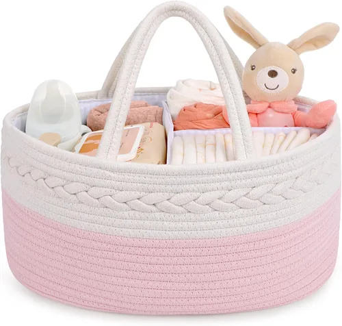 Miniatura 9 de Maliton Organizador de Pañales para Bebé Niño - Cuerda de Algodón para Cambiador, Almacenamiento de Guardería, Artículos Imprescindibles para Bebé