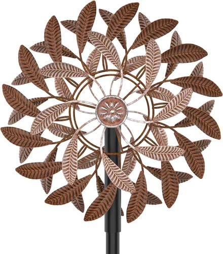 Miniatura 12 de Molinillos de viento de 360° para exteriores, esculturas de viento con estaca de metal, 63.2 pulgadas, cinético de metal grande, decoración