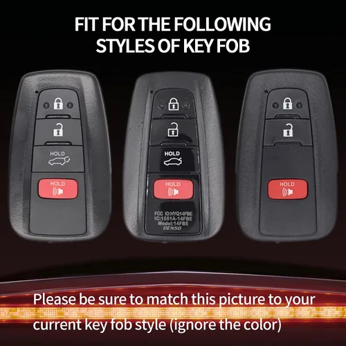 Miniatura 4 de Funda inteligente para llavero compatible con Toyota Avalon Camry C-HR, Corolla Prius Prime 2, 3, 4 botones, RAV4, control remoto de entrada sin