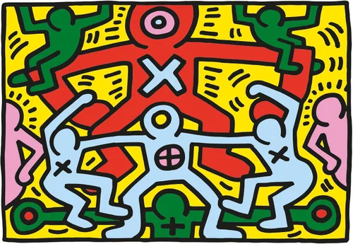 Miniatura 2 de Clementoni - Keith Haring Haring-1000 piezas para adultos, arte, pinturas famosas, Made in Italy, multicolor, 39757