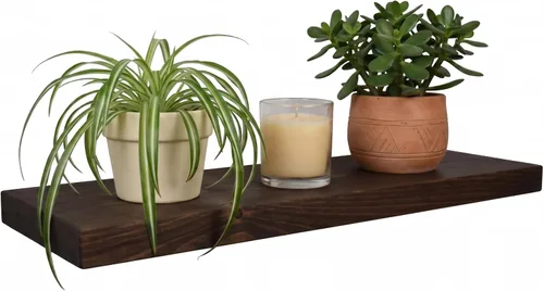 Miniatura 18 de joelsantiques Estantes flotantes de madera de 24 pulgadas para pared, 24 x 10 x 2 pulgadas, madera natural maciza de alta gama, soporte resistente