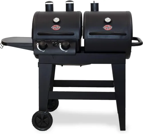 Miniatura 2 de Char-Griller E5030 Parrilla de gas y carbón de doble función, 2 quemadores, Black and Char-Griller Charcoal Grill Chimney Starter con gatillo