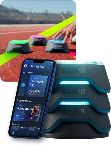 BlazePod Kit de entrenamiento de reacción Smart Pods para ejercicios de velocidad, agilidad y cognitivos, entrenamiento profesional para atletas,