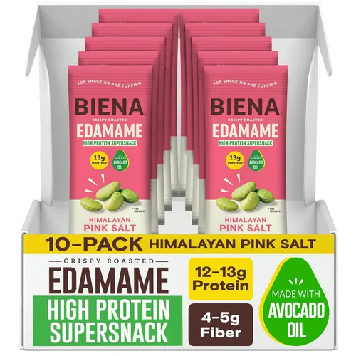 Miniatura 10 de Biena Edamame Beans Snacks ricos en proteínas, aperitivos saludables de oficina para adultos y niños, 0.53 onzas de proteína, 130 bajas en calorías