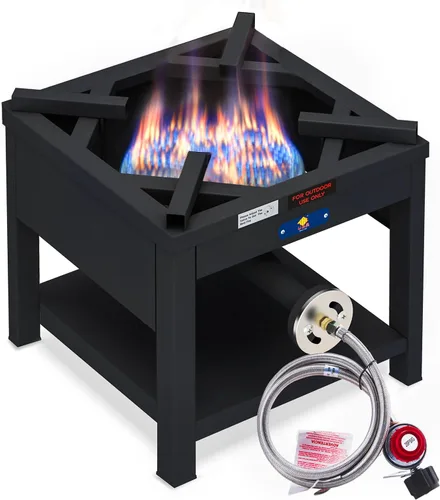 ARC Estufa de Propano de Un Solo Quemador, Quemador Cocina de Propano para Exteriores de 200,000 BTU de Hierro Fundido de Alta Presión, Estufa