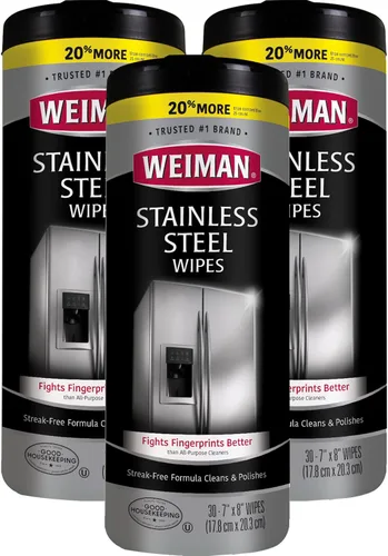 Miniatura 12 de Toallitas de Acero Inoxidable Weiman (Paño Microfibra Grande) Eliminan Huellas Dactilares, Residuos, Marcas de Agua y Grasa de los Aparatos