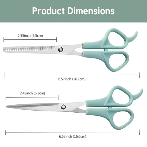 Miniatura 3 de Tijeras de corte de cabello y tijeras de adelgazamiento, paquete de 2 tijeras profesionales de peluquería de acero inoxidable de 6 pulgadas