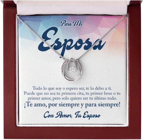 Regalo Para Mi Esposa - Un Regalo Unico Para El Amor De Mi Vida, Cosas Personalizadas Para Parejas, Medallas De Oro 14k Para Mujer, Cadenas En Acero