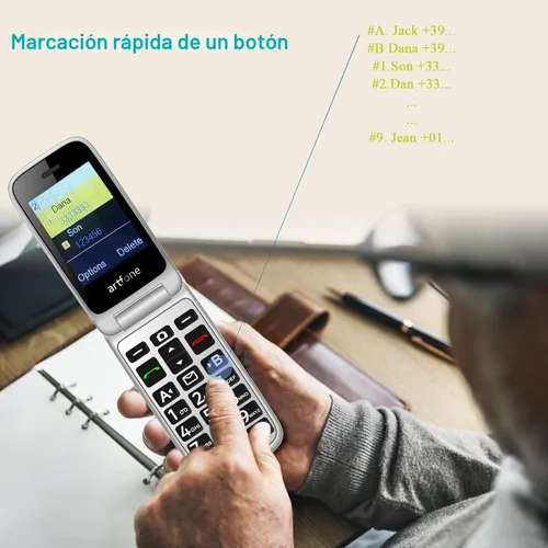 Miniatura 4 de artfone G6 Pro Gris - Teléfono Flip Desbloqueado 4G LTE Teléfono Celular para Personas Mayores Pantalla Dual LCD de 2.4" Botón SOS Altavoz