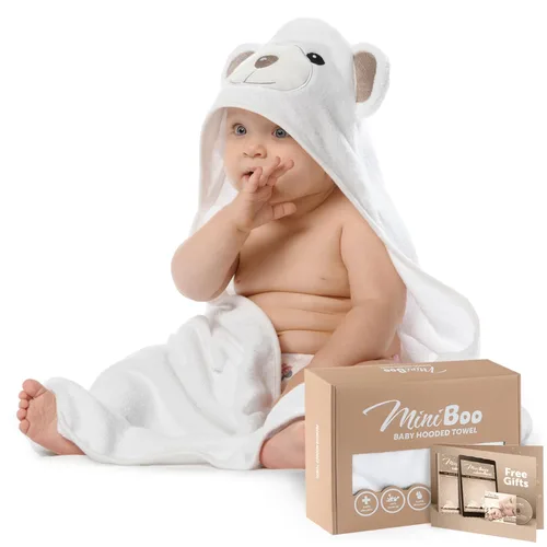 Miniatura 11 de MINIBOO Toallas de bebé con capucha para recién nacidos y niños pequeños - Toallas de baño súper suaves para bebé con capucha, toalla con capucha