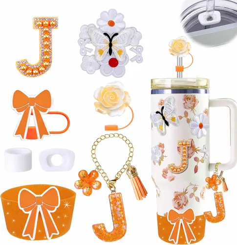 Miniatura 135 de 15 piezas de set de accesorios para vaso Stanley Cup 30oz 40oz con asa, incluye cubierta de pajita de silicona y bota, encanto de asa, encantos