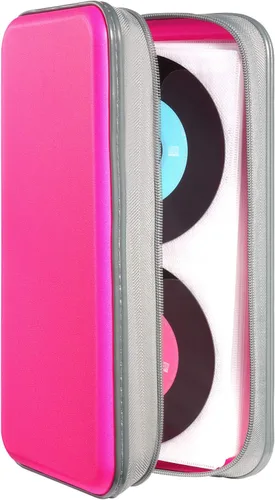 Miniatura 20 de UENTIP Funda para CD, capacidad para 96 CD, de plástico duro, cartera protectora para CD/DVD, para coche, hogar, viajes (96, negro) CD DVD