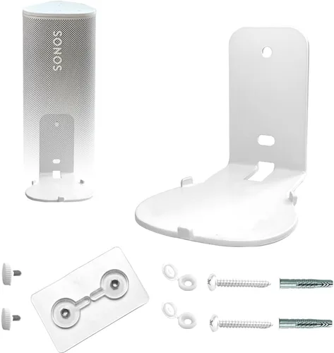 Miniatura 8 de Soportes de pared para Sonos Roam, 2 unidades, sin taladros, metal resistente, acabado de pintura, fácil instalación, compatible con Roam, Roam 2
