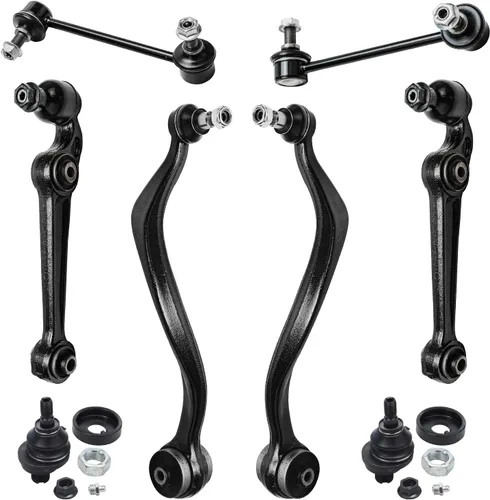 Miniatura 252 de Detroit Axle - Kit de brazos de control de extremo delantero de 8 piezas para Dodge Dakota 00-04, Durango 00-03, 4 brazos de control superior e