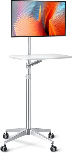Miniatura 8 de Viozon Escritorio móvil, estación de trabajo móvil, soporte de suelo para portátil multiuso, altura ajustable de 34 a 48.6 pulgadas, compatible