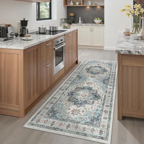 Miniatura 36 de Madane Tapete lavable de 2 x 10 pies para pasillo, cocina, recibidor, clásico, suave, antideslizante para interiores, casa de campo, baño, sala