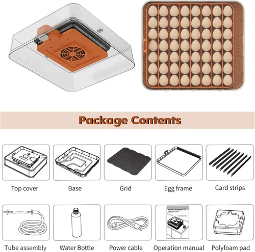 Miniatura 6 de Incubadora de huevos para incubar 56 huevos de pollo, pato, codorniz y ganso - Girador automático de huevos, control de humedad y temperatura, vela