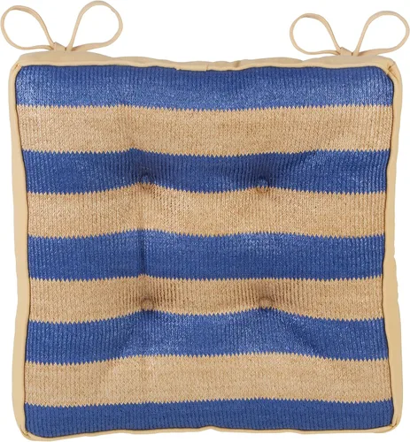 Miniatura 2 de Klear Vu Raffia - Juego de 2 cojines resistentes al agua para sillas de patio, cojines de asiento y respaldo, rayas azules