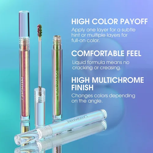 Miniatura 7 de Sombra de Ojos Camaleón Líquida Metálica, Looks de Ojos Multidimensionales, Sombras de Ojos con Purpurina Holográfica Multicromática de Larga