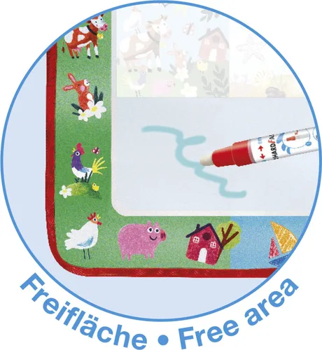 Miniatura 5 de Eberhard Faber 524130 - Aqua Fun - Alfombrilla para jugar con agua, aprox. 12.6 x 12.6 in con 2 motivos para colorear y pintar superficie libre
