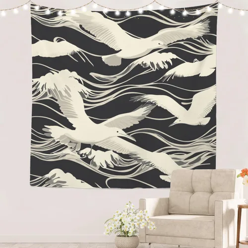 Miniatura 7 de Batmerry Abstract Repeat Polyester Tapestry, Tiled Directional Lightweight Wall Hanging High-Definition Print Backdrop For Dorm Room Bedroom Living