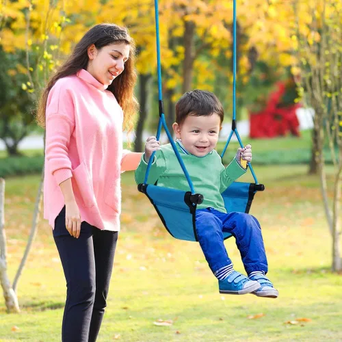 Miniatura 4 de Asiento de columpio para niños, con gancho a presión, cuerdas ajustables, para parque infantil, patio trasero interior/exterior, árboles, juego