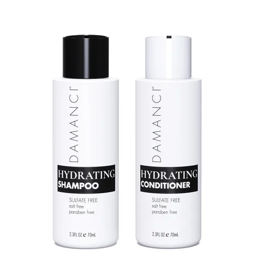 Damanci Champú y acondicionador hidratante dúo, champú y acondicionador sin sulfato para cabello seco, con queratina y colágeno, sin parabenos ni