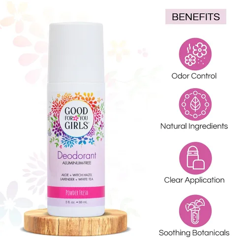 Miniatura 3 de Good for You Girls Desodorante Natural Sin Aluminio para Niñas, Preadolescentes, Adolescentes, Control de Olor Seguro y Eficaz, Roll-On