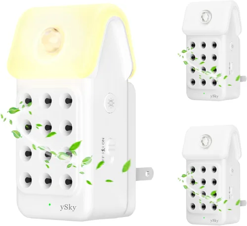 ySky Purificador de aire enchufable para el hogar (paquete de 3), purificadores de aire de iones negativos con sensor de movimiento, mini