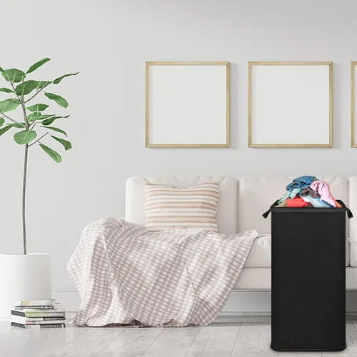 Miniatura 6 de SNIGJAT Cesta de lavandería extra grande, cesta de 100 l alta con asas resistentes, cesta de ropa sucia para recámara, cesta grande, organizador