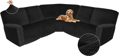 Miniatura 169 de Arfntevss Fundas de sofá seccional reclinable de terciopelo, Funda de sofá seccional de esquina para sofá reclinable, Funda elástica suave
