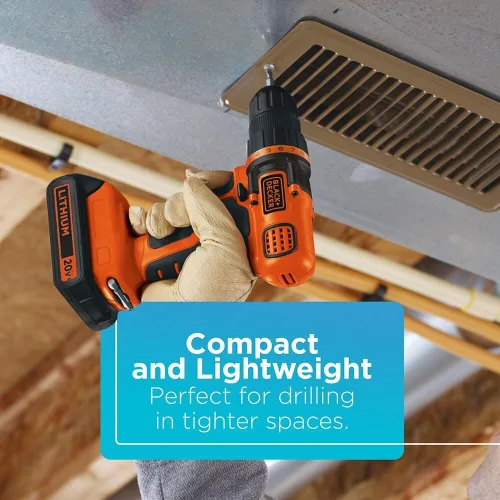 Miniatura 7 de Black & Decker LDX120C taladro/propulsor por iones de litio sin cable 20-volt MÁX.