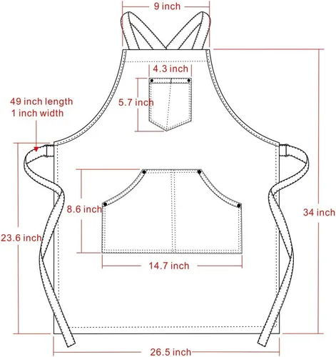 Miniatura 4 de Jeanerlor - Delantal de mezclilla de algodón para mujer y hombre, estilista ajustable de S a XL