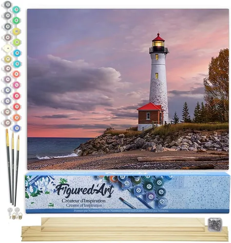 Miniatura 152 de Figured'Art - Juego de pintura por números, lienzo enrollado sin marco, para manualidades, para adultos, 16 x 20 pulgadas, jarrón de peonías