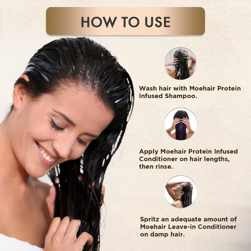 Miniatura 5 de Moehair Trio Pack Combo de champú y acondicionador con infusión de proteínas con acondicionador sin enjuague Hidrata el cabello seco y dañado