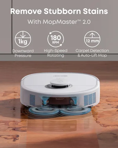 Miniatura 3 de eufy Combo de robot X10 Pro Omni certificado como nuevo, aspiración de 8000 Pa, trapeadores dobles con elevación automática de 0.47 pulgadas, evita