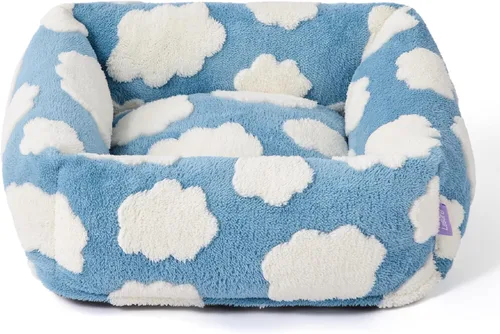 Miniatura 5 de LE SURE Bonita cama para perros y gatos pequeños, camas lavables para cachorros, acogedor sofá ortopédico rectangular para mascotas con felpa