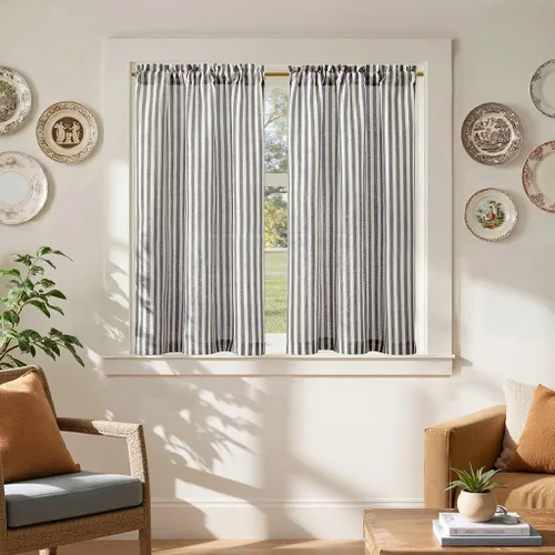 Miniatura 43 de jinchan - Cortinas de lino a rayas para cocina de 20 pulgadas de largo, cortinas de varios niveles, estilo granja moderna de café, tratamientos