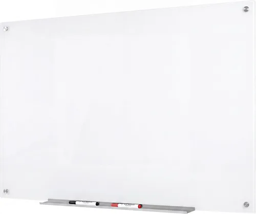 Miniatura 17 de J&J worldwide Pizarra blanca de vidrio magnético negro de 35 x 23 pulgadas, sin marco, de vidrio templado, borrado en seco, para montaje en pared