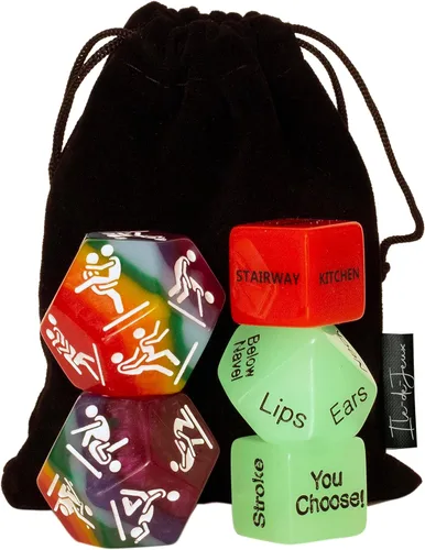 Juego de 5 dados sexuales para hombres, LGBTQ+ para parejas, juego sexual de orgullo. Modelo de mujer disponible, dados de amor travieso, noche de