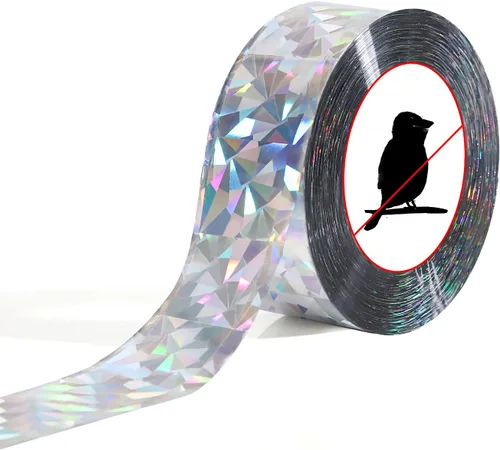 Cinta reflectante de 328 pies, cinta de miedo de pájaros, cinta holográfica reflectante de doble cara, mantiene alejados a los pájaros carpinteros,