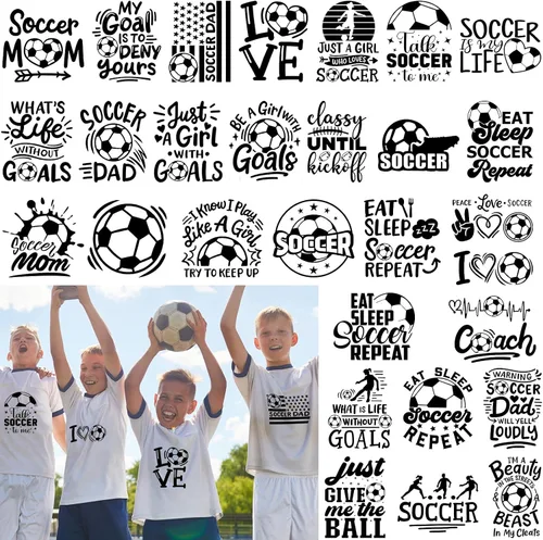 Miniatura 7 de Cholemy - 30 unidades de transferencia de transferencia de transferencia Dtf para el día del juego, calcomanías de calor lavables para familia