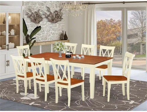 Miniatura 2 de Atlin Designs Juego de mesa de comedor de 9 piezas en suero de leche/cereza