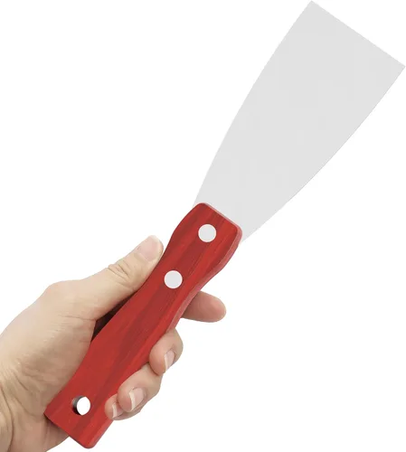 Miniatura 5 de Cuchillo de masilla, herramienta raspadora de acero inoxidable de 2 pulgadas, cuchillos de metal con mango de madera para paneles de yeso